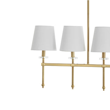Sophie 38.5" Modern Midcentury Iron Linear LED Pendant - JONATHAN Y